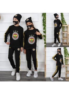 Mavi Boncuk Kids Blue Boncuk Kids Quad Fenerbahçe Fans Tracksuits with Berets and Masks  - Image 1