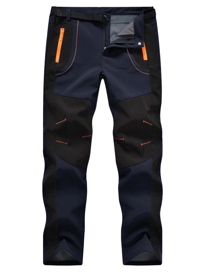 TBMPOY Men's Snow Ski Hiking Pants Waterproof Winter Fleece Lined Pants Camping Skiing Ice Fishing Pants with Belt 02 Thick Navy 3XL - Image 1