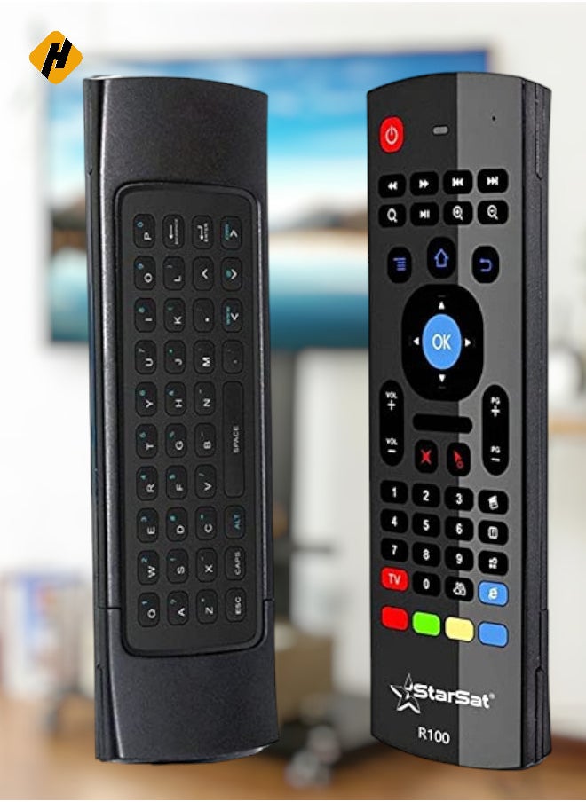 HuHa StarSat Multi-Function Remote Controller with 3D mouse & Wireless Fly Air Mouse & Keyboard Remote Control for KODI & Android, MXQ, SMART TV, Win PC, MAC, Raspberry Pi  - Image 1