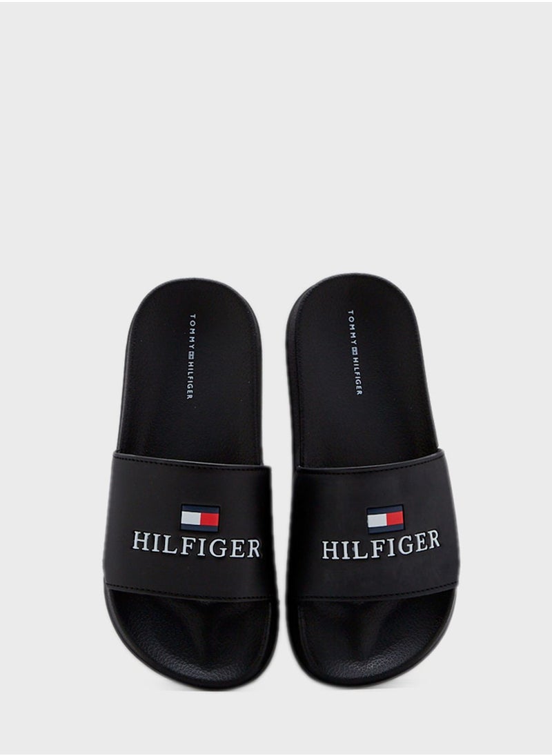 TOMMY HILFIGER - Youth Logo Slides - Image 1