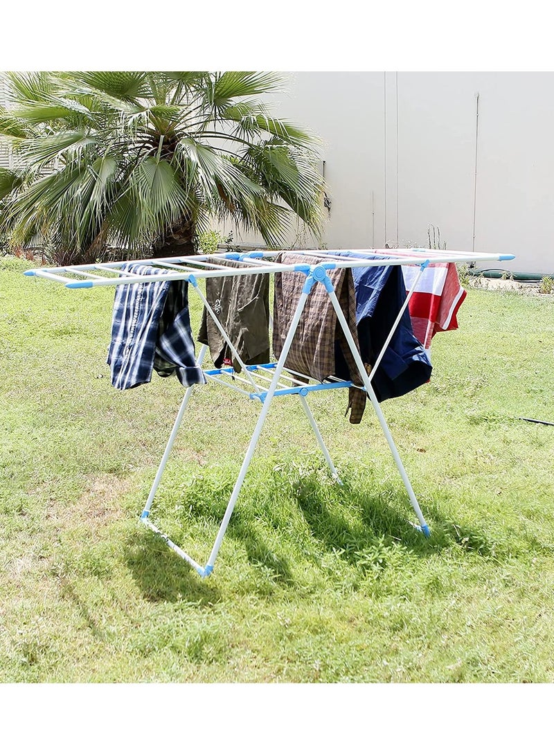 Folding Metal Clothes Dryer Drying Space Laundry Washing Durable Metal Drying Rack Multifunctional Air Dryer Ideal For Indoor And Outdoor 2 Folding Winged Clothes Dryer - Image 1