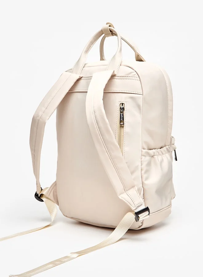 MISSY Missy Logo Applique Backpack with Adjustable Strap and Zip Closure - 12x41x30 cm
