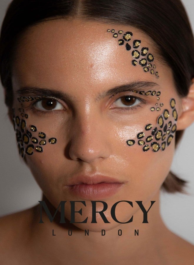 MERCY LONDON جواهر وجه بتصميم نمط الفهد من ميرسي لندن - إكسسوارات زي قطة الفهد - جواهر وجه ملصقة لجميع احتياجات الهالوين - Image 5