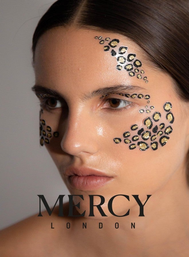 MERCY LONDON جواهر وجه بتصميم نمط الفهد من ميرسي لندن - إكسسوارات زي قطة الفهد - جواهر وجه ملصقة لجميع احتياجات الهالوين - Image 2
