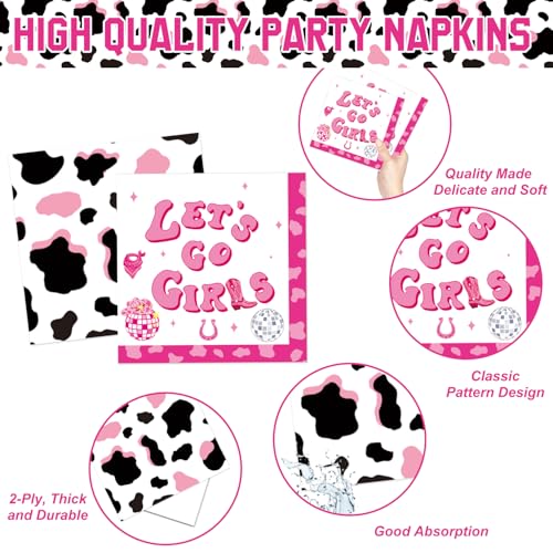 LINHAXM 131 PCS Cowgirl Birthday Party Decorations Disco Cowgirl Party Decorations - Includes Plates, Napkins, Cups, Banner, Hanging Swirl, Tablecloth, Balloon for Western Cowgirl Party Decorations, Serve 24 - Image 4