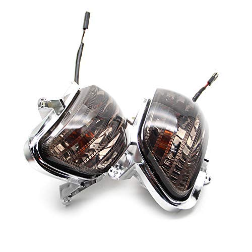 TESWNE Motorcycle Front Plastic Turn Signal Lights For Goldwing GL1800 2001-2013 (Smoke) - Image 2