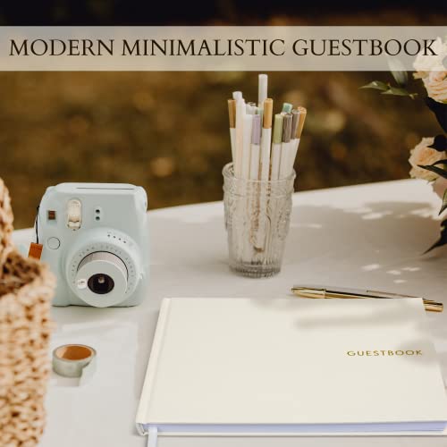 ZICOTO Beautiful Linen Wedding Guest Book for Your Wedding Reception - Simply Elegant Guestbook to Sign in and Add Polaroid Photos - The Perfect Baby Shower Guest Book and Addition to Your Big Day - Image 4