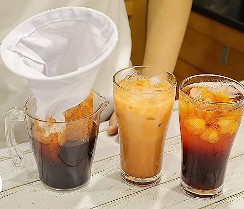 Homestyle 2 Pk Coffee/Tea Strainer Spanish Colador Very Durable Filter Bag Coffee Sock, Re-Usable 9CM (3.5") Flannel With Plastic Handle - Image 2