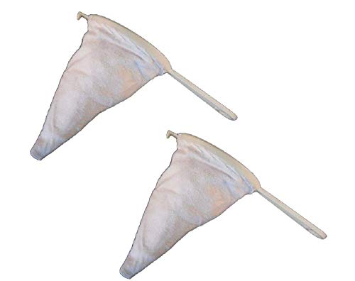 Homestyle 2 Pk Coffee/Tea Strainer Spanish Colador Very Durable Filter Bag Coffee Sock, Re-Usable 9CM (3.5") Flannel With Plastic Handle - Image 1