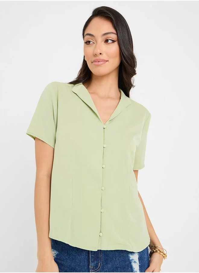 ستايلي Regular Fit Collared Neck Blouse