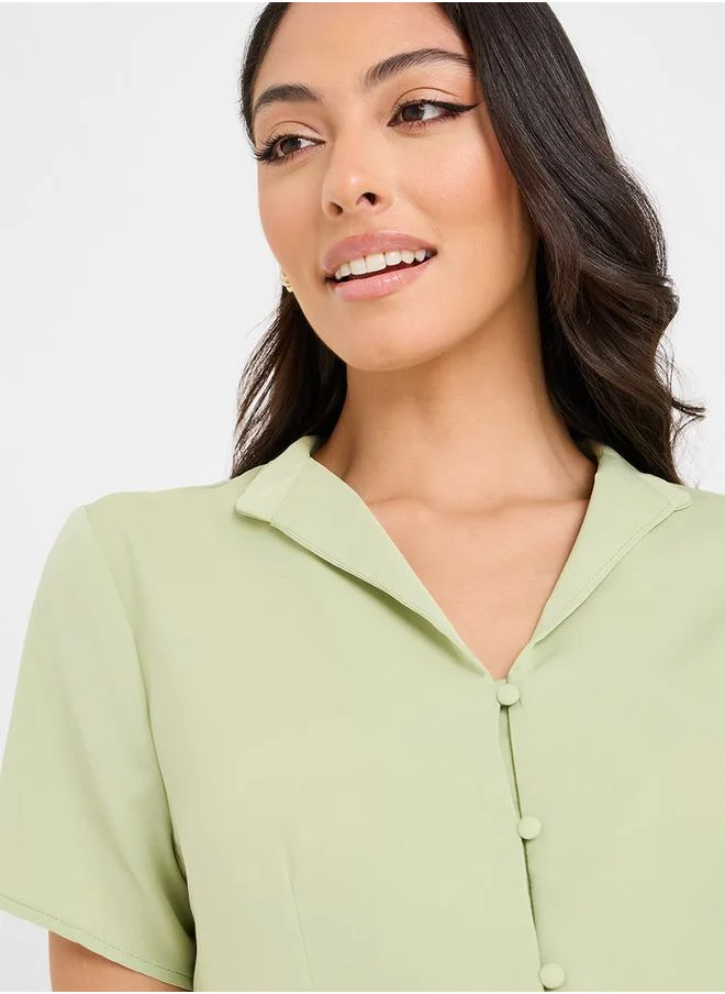 ستايلي Regular Fit Collared Neck Blouse