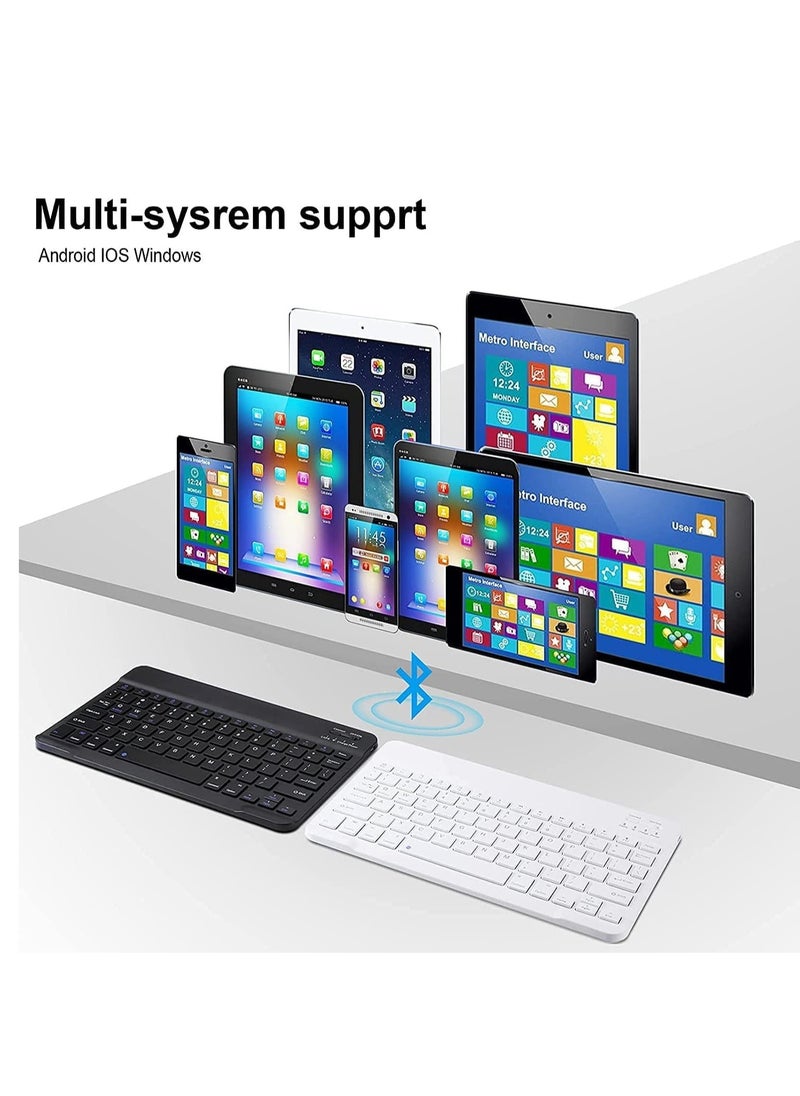 Wireless Keyboard,Multi-Device Universal Bluetooth Keyboard, Portable Keyboard, Suitable for iPad Mini 9.7/10.2/10.5/10.9/11/12.9 inch, Samsung Tablets, Smartphones, PC, MacBooks (Black)