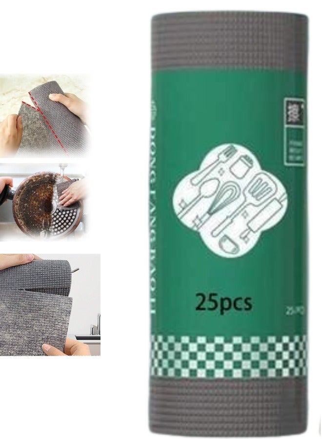 1 Roll/25pcs Durable Kitchen Cleaning Cloth, Highly Absorbent and Oil-Resistant - Image 1