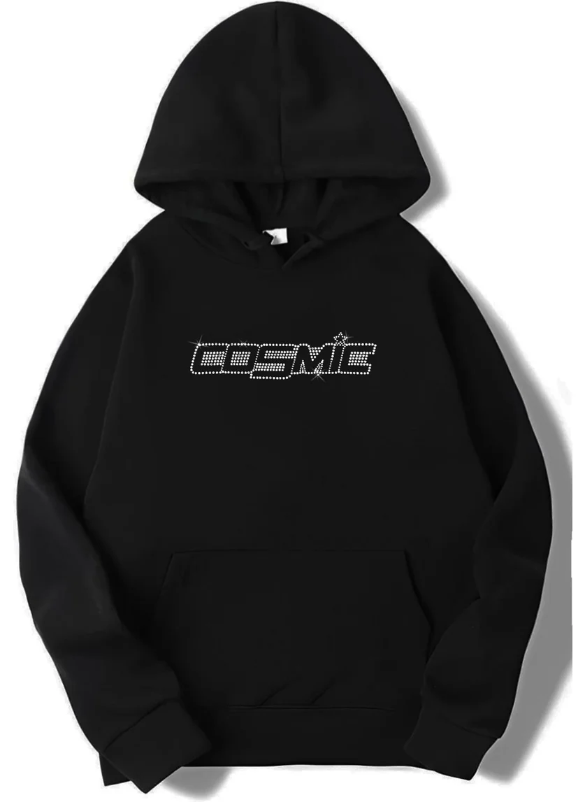 BRZ Collection Unisex Oversize Cosmic Crystal Stone Printed Hoodie