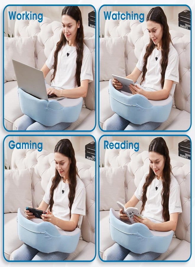 مكتب محمول من كوم هيلثي، مكتب محمول للكمبيوتر المحمول مع وسادة، مكتب كمبيوتر محمول، حامل كمبيوتر محمول للسرير، طاولة كمبيوتر محمول، محطة عمل للسرير أو الأريكة أو السفر - Image 3