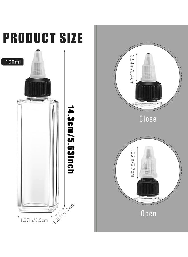 4PCS 3.4OZ Plastic Squeeze Bottles, Leak-Proof Condiment Containers with Twist Top Cap - Image 2