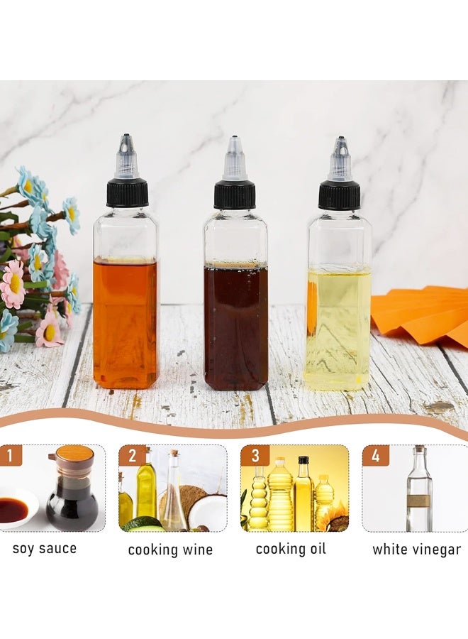 4PCS 3.4OZ Plastic Squeeze Bottles, Leak-Proof Condiment Containers with Twist Top Cap - Image 3