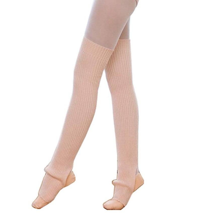 CHUNG Women's Over Knee Thigh High Warm Leg Warmers Stirrup Thermal 80s Long Socks Yoga Ballet Dance,Ballet Pink - Image 1