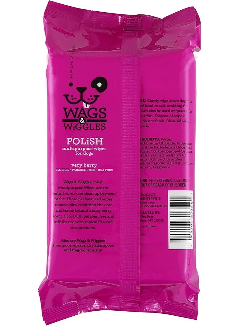 مناديل Wags & Wiggles متعددة الاستخدامات 100 منديل لتنظيف الحيوانات الأليفة للحوافر والفرو - Image 3