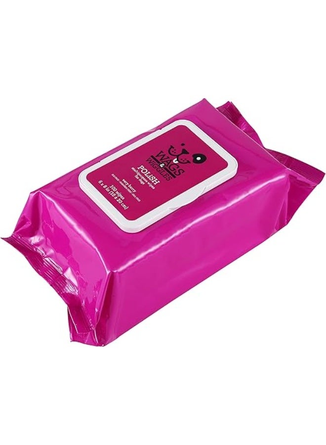 مناديل Wags & Wiggles متعددة الاستخدامات 100 منديل لتنظيف الحيوانات الأليفة للحوافر والفرو - Image 2