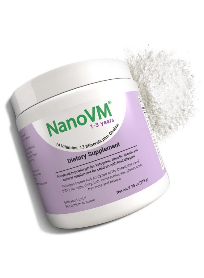 NanoVM 1-3 Years, Allergen-Free Multivitamin for Kids, Unflavored Dietary Supplement, Powdered Supplement with 14 Vitamins & 13 Minerals, Low-Carbohydrate Toddler Vitamins, 275g - Solace Nutrition - Image 1