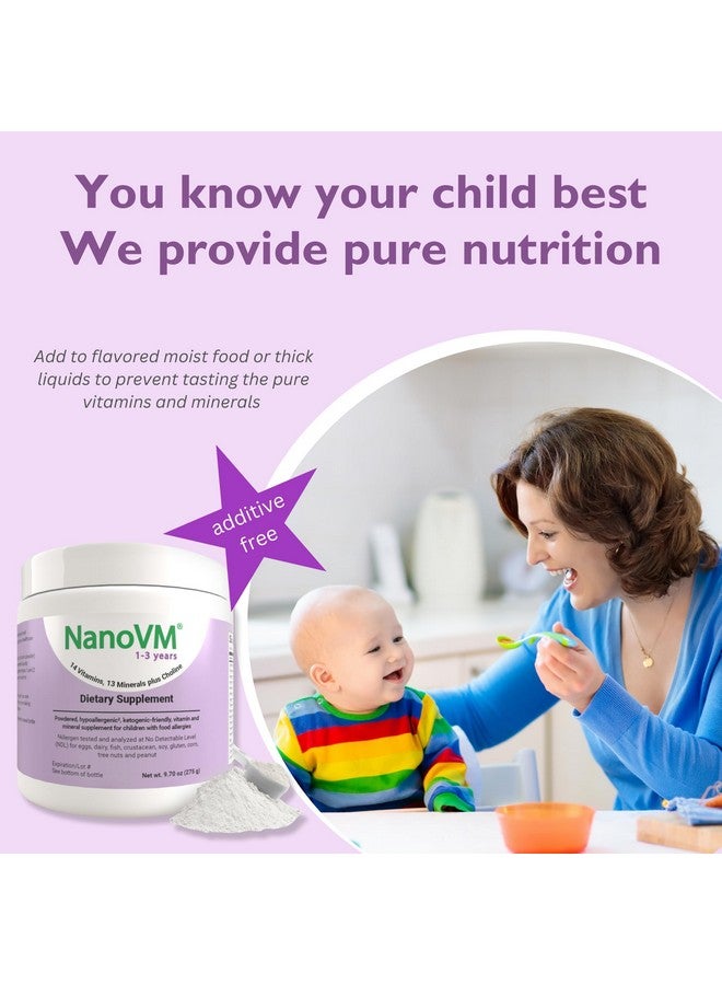 NanoVM 1-3 Years, Allergen-Free Multivitamin for Kids, Unflavored Dietary Supplement, Powdered Supplement with 14 Vitamins & 13 Minerals, Low-Carbohydrate Toddler Vitamins, 275g - Solace Nutrition - Image 4