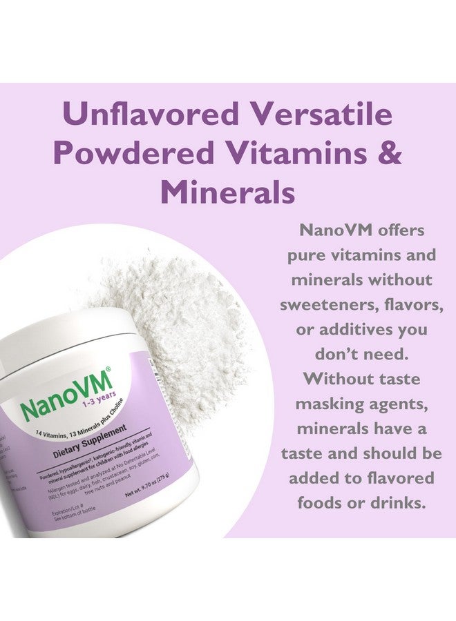 NanoVM 1-3 Years, Allergen-Free Multivitamin for Kids, Unflavored Dietary Supplement, Powdered Supplement with 14 Vitamins & 13 Minerals, Low-Carbohydrate Toddler Vitamins, 275g - Solace Nutrition - Image 5