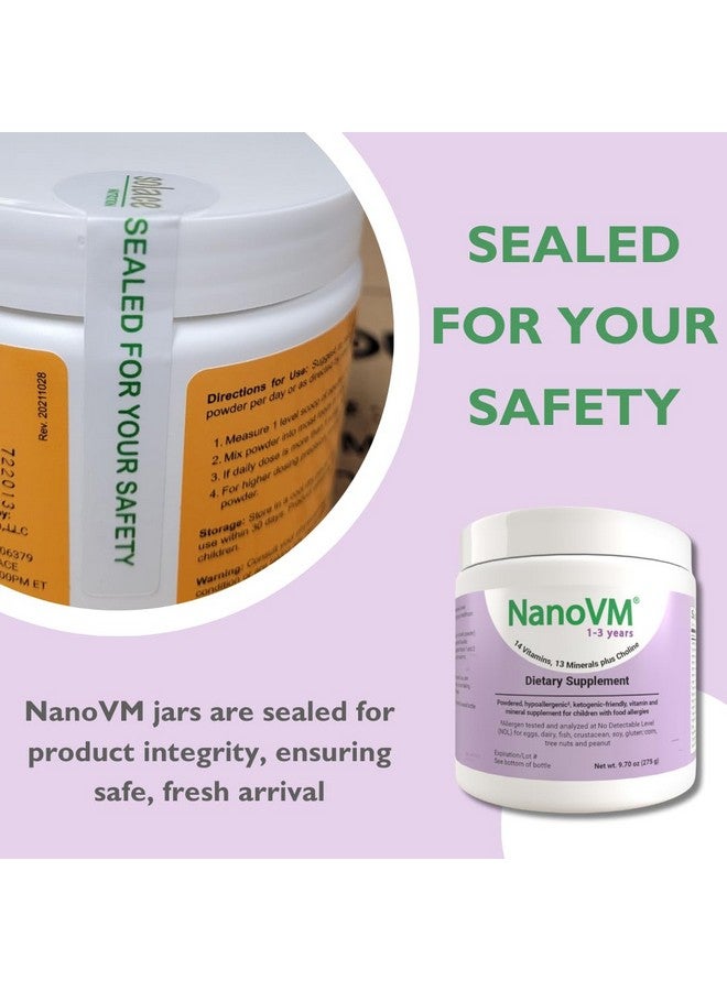 NanoVM 1-3 Years, Allergen-Free Multivitamin for Kids, Unflavored Dietary Supplement, Powdered Supplement with 14 Vitamins & 13 Minerals, Low-Carbohydrate Toddler Vitamins, 275g - Solace Nutrition - Image 3