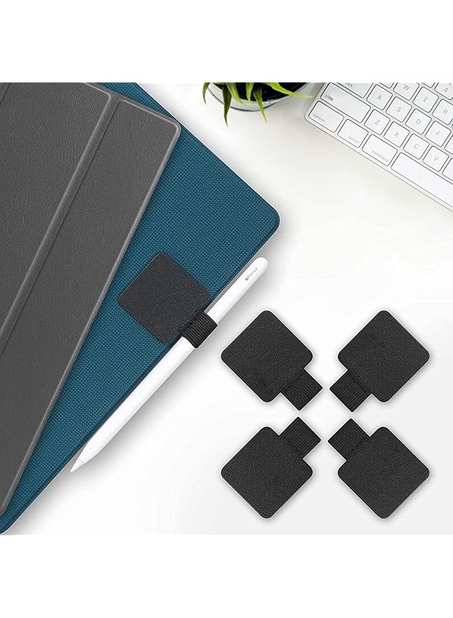 erorex Pen Loop Holder For Notebooks Journals Planners Tablet Case Self Adhesive Leather Pencil Holder With Elastic Loop For Pens For Pencil Stylus Pen Black 5 Pack - Image 2