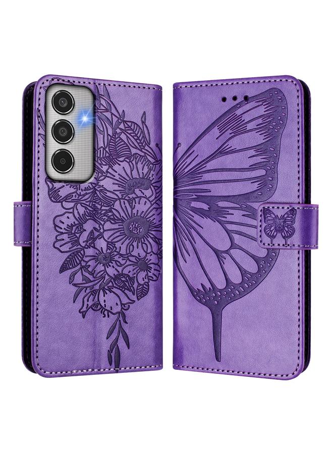 اس-توب جراب لهاتف Samsung Galaxy M35 مصنوع من الجلد المنقوش بنقشة الفراشة - Image 2