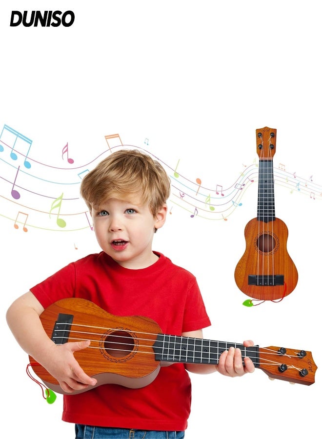 DUNISO Kids Toy Ukulele Guitar, 17 Inch Classical Guitar Musical Toy,Educational Toys, 4 Strings Educational Learning Ukulele for Toddlers, Preschoolers and Kids Boys Girls Beginner - Image 1