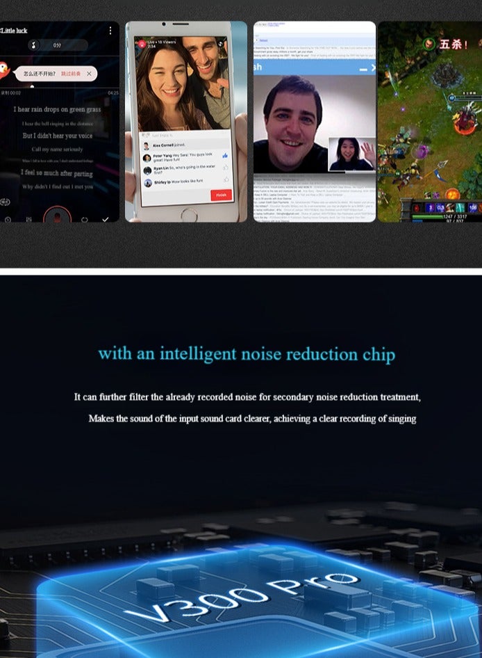 Beauenty Sound Card Live Streaming V300 Pro Bluetooth-compatible Audio Mixers Mixer Music Studio Recording Accessory Noise - Image 5