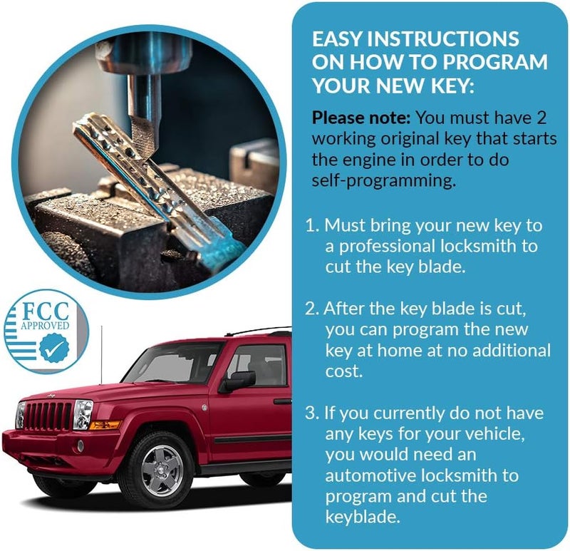 Keyless2Go Replacement Key Fob for Dodge Jeep Chrysler (2 Pack) - Image 5