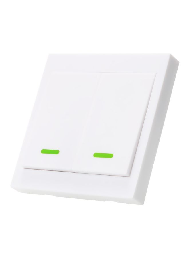 NIBEMINENT 2-Piece Push Button 2 Gang Remote Controller Transmitter With Stickers White  - Image 2