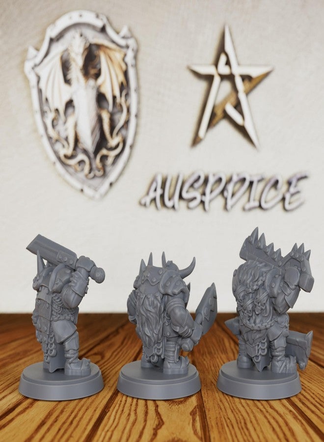 AUSPDICE Gothic Heavy Armored Orc Squad - 3pc Unpainted 28mm Scale Brutal Warrior Figures for Tabletop Gaming, Fantasy Grunt Minis Figurine for TTRPGs - Ork Warriors (AS538) - Image 3