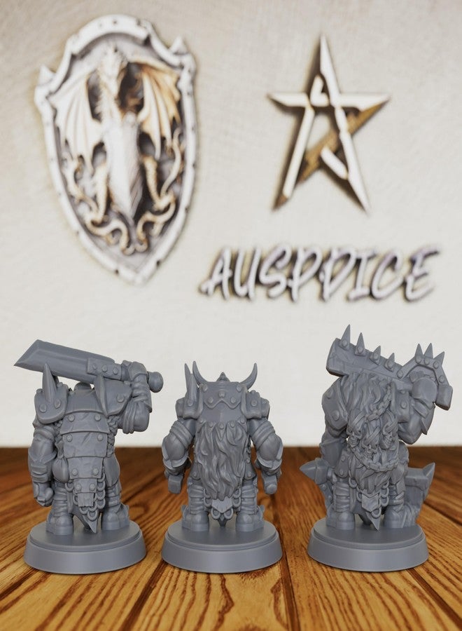AUSPDICE Gothic Heavy Armored Orc Squad - 3pc Unpainted 28mm Scale Brutal Warrior Figures for Tabletop Gaming, Fantasy Grunt Minis Figurine for TTRPGs - Ork Warriors (AS538) - Image 4