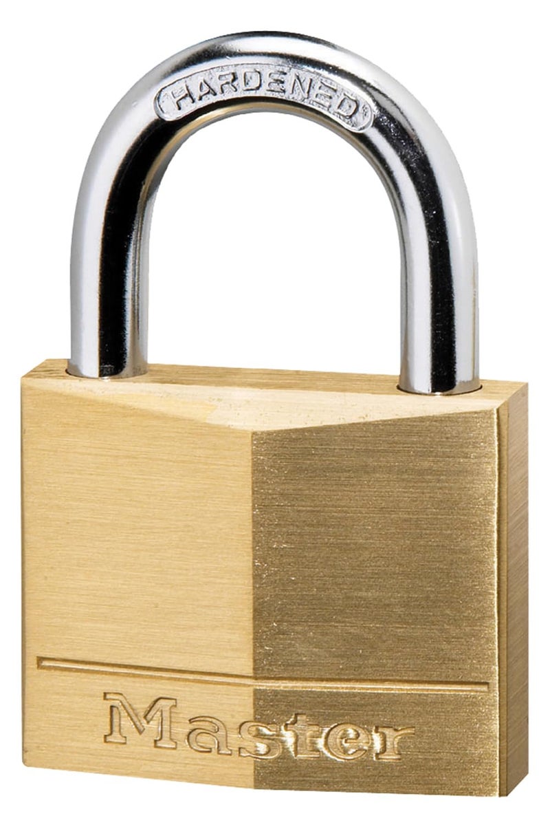 Master Lock 140D Solid Brass Padlock with Key, 1 Pack - Image 1