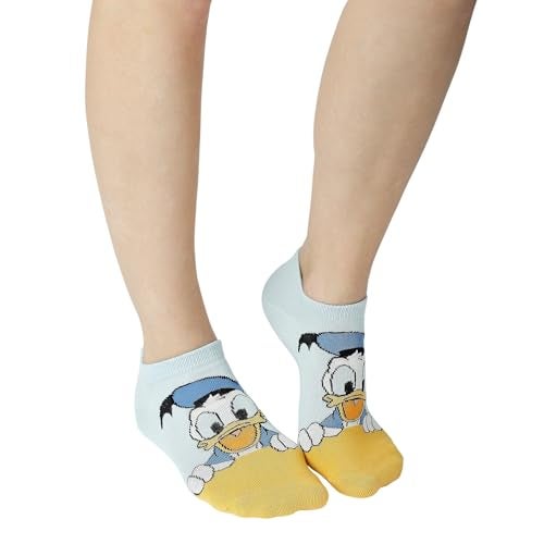 BALENZIA SocksXpress Disney Character Lowcut/Ankle length socks for Women- Donald & Daisy Pack of 2,(Free Size) Blue,Pink| Made with Cotton & Spandex - Image 2