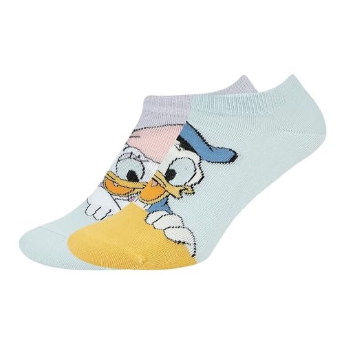 BALENZIA SocksXpress Disney Character Lowcut/Ankle length socks for Women- Donald & Daisy Pack of 2,(Free Size) Blue,Pink| Made with Cotton & Spandex - Image 5