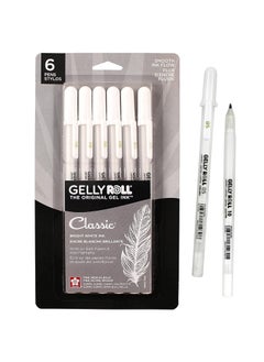 SAKURA SAKURA Gelly Roll Classic Gel Pens, Opaque White Ink, Ass't Tips 05/08/10, 6 PK 57461  - Image 1