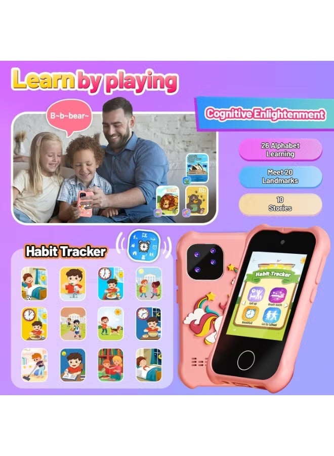هاتف ذكي للأطفال، هاتف صغير للأطفال مع كاميرا، ألعاب، لعبة تعليمية للبنات والصبيان، هواتف صغيرة للأطفال، هدية لعيد الميلاد أو التعلم - Image 3