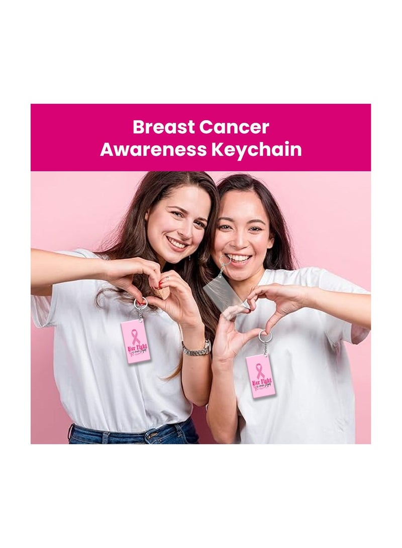 برينت شوب فور مي سلاسل مفاتيح للتوعية من PinkCancer - سلاسل مفاتيح ملهمة من الأكريليك بشريط وردي - تدعم مقاتلي PinkCancer والناجين والمحاربين - مثالية لجمع التبرعات والأحداث  - Image 2