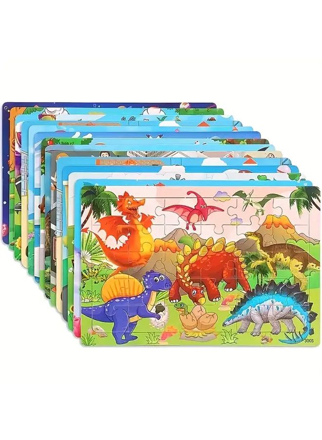 30Pcs Wooden Dinosaur Puzzle Set Educational Toys For Kids Christmas Gifts - Image 2