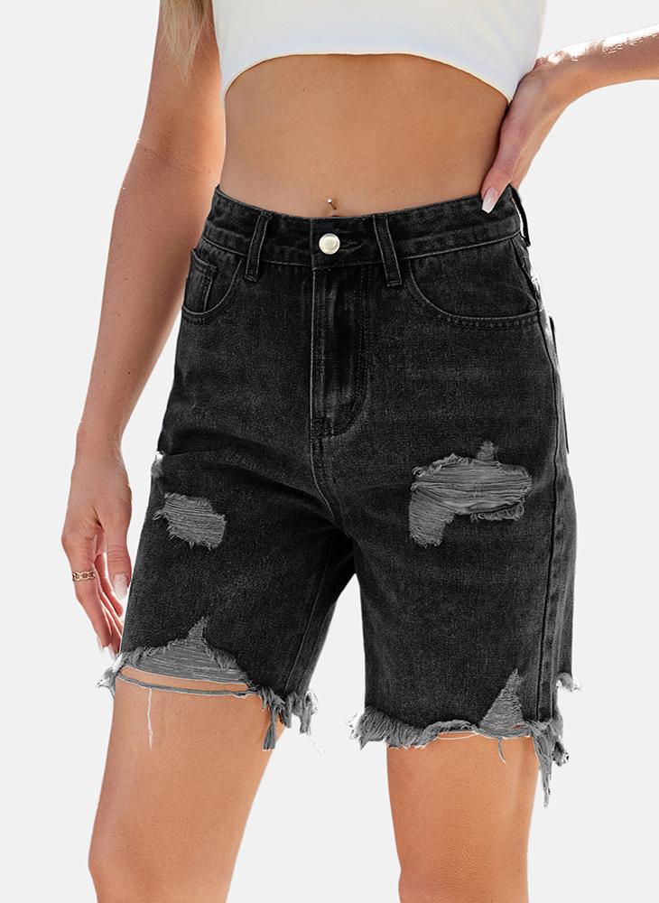 YUNIQEE Grey Mid Rise Plain Regular Fit Shorts - Image 1