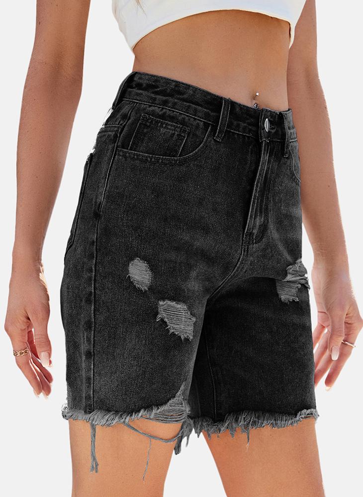 YUNIQEE Grey Mid Rise Plain Regular Fit Shorts - Image 2