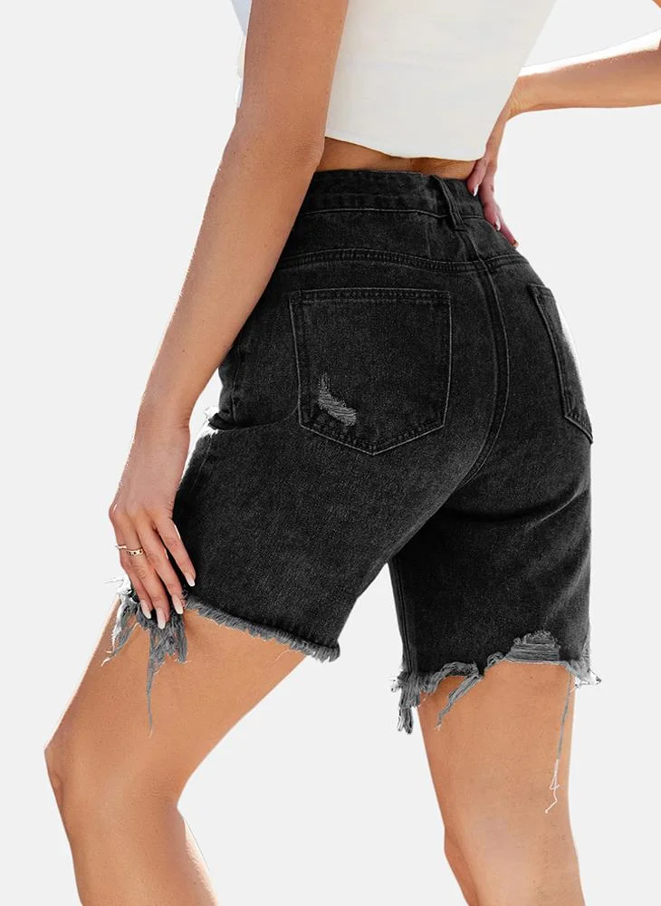 يونيكي Grey Mid Rise Plain Regular Fit Shorts