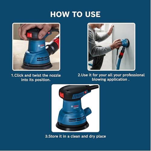 BoSCH GEX 125 Professional Random Orbit Sander | 280 W| Sanding Pad of 125 mm | No-load Speed 7,500 – 12,000 RPM | Orbital Stroke Rate of 15,000 – 24,000| Low Vibration Level 3.8 m/s²| 1 Yr Warranty - Image 4