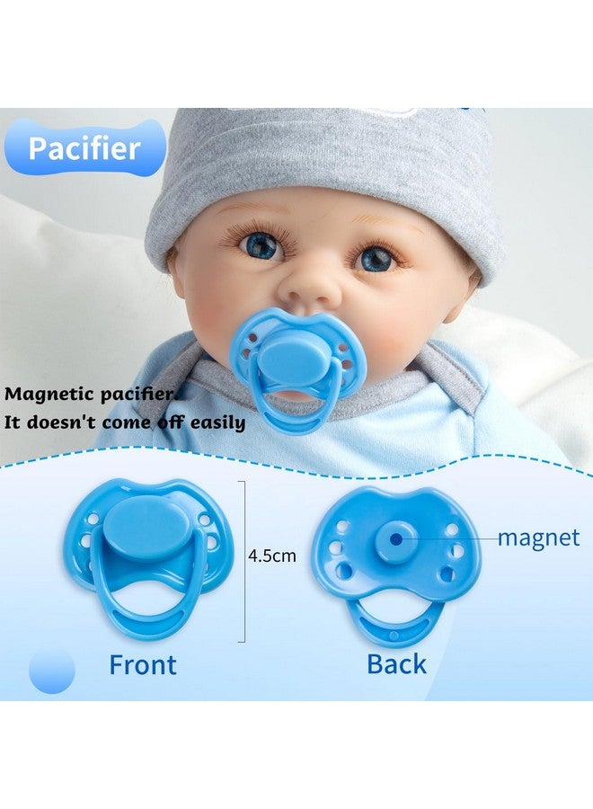 Pedolltree 5 Pieces Set Reborn Baby Dolls Accessories Include Baby Dolls Bottles And Pacifiers And Dipers And Fidget Spinner For 17-24 Newborn Boy Dolls - Image 3