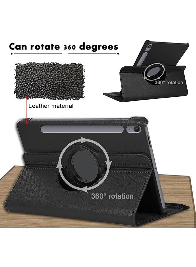 Case Compatible with Samsung Galaxy Tab S10 FE+/FE Plus 13.1 Inch Tablet, PU Leather Case 360° Rotatable Multi-Angle Protection Stand Protective Case - Image 4
