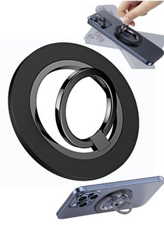 Dominy Magnetic Phone Ring Holder for MagSafe, Strong Magnet Phone Grip Stand Holder Anti-Scratch Adjustable Kickstand for iPhone 15 14 13 12, Pro, Pro Max, Mini, Plus, for Magnetic phone cases, Black  - Image 1
